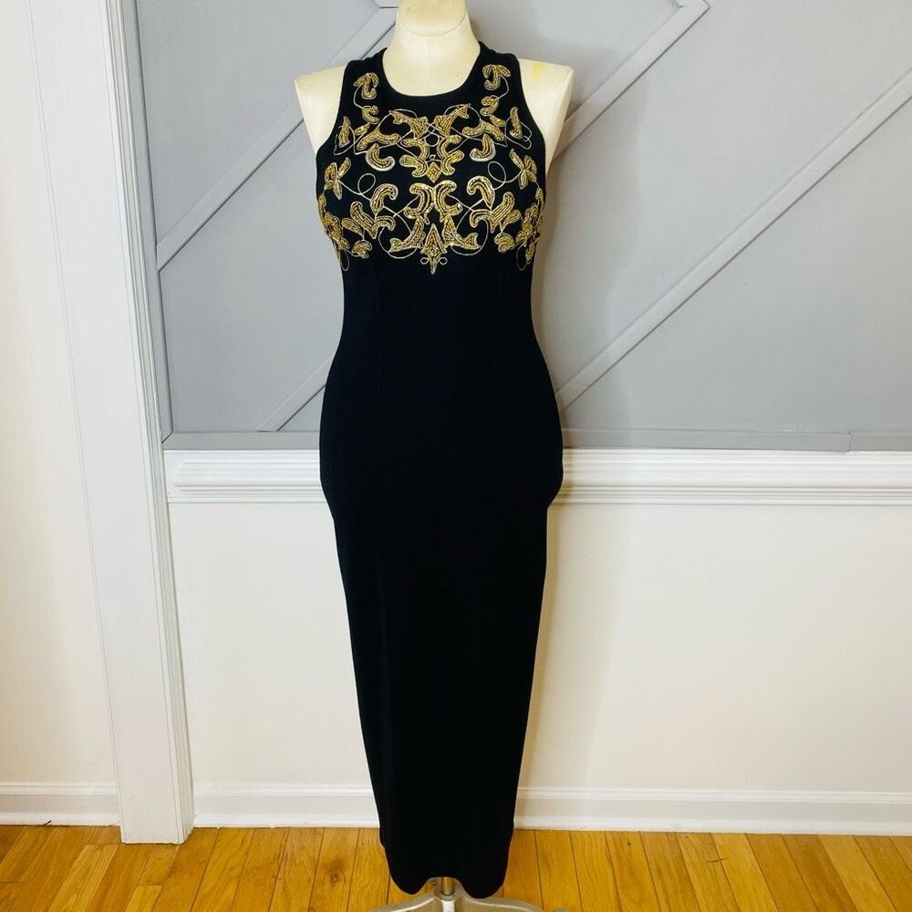 Carole‎ Little Vintage Dress Embroidered Sweater Knit Dress Women’s Size M